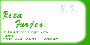 rita furjes business card