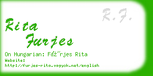 rita furjes business card